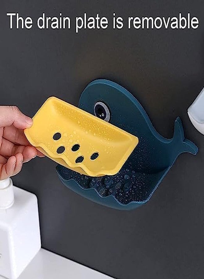 PIERCELL ENTERPRISE Piercell Soap Stand Holder for Bathroom Kitchen Sink Magic Stickers Wall Mounted Soap Dish Holder, Fish Design Random Color(Plastic) - Image 4